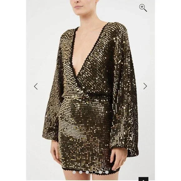 green emerald velvet dress Deanna Long Sleeve Diamante Maxi Dress / Gold | Meshki
